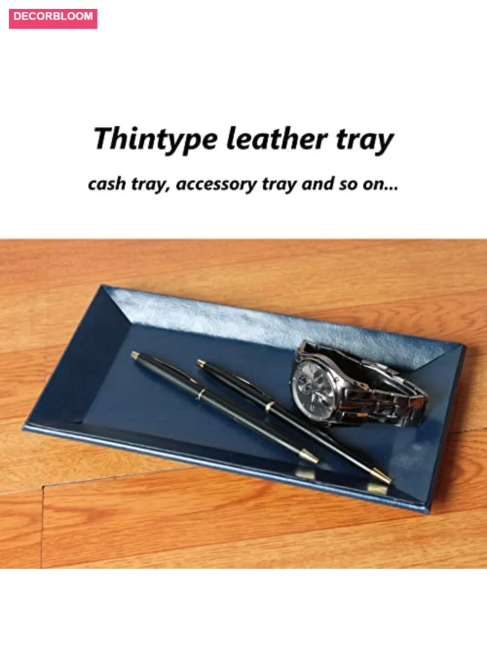 PU Leather Jewelry Tray Organizer Desk Accessory Holder Change Card Checkout